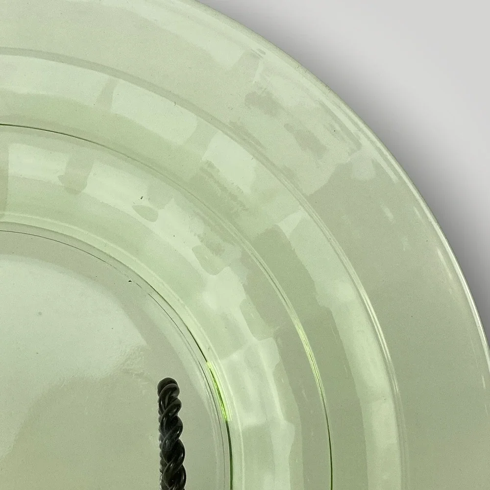 Anchor‎ Hocking Block Optic Green Plate Depression Glass 1930s